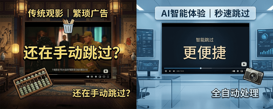 传统观影 vs AI 智能体验对比
